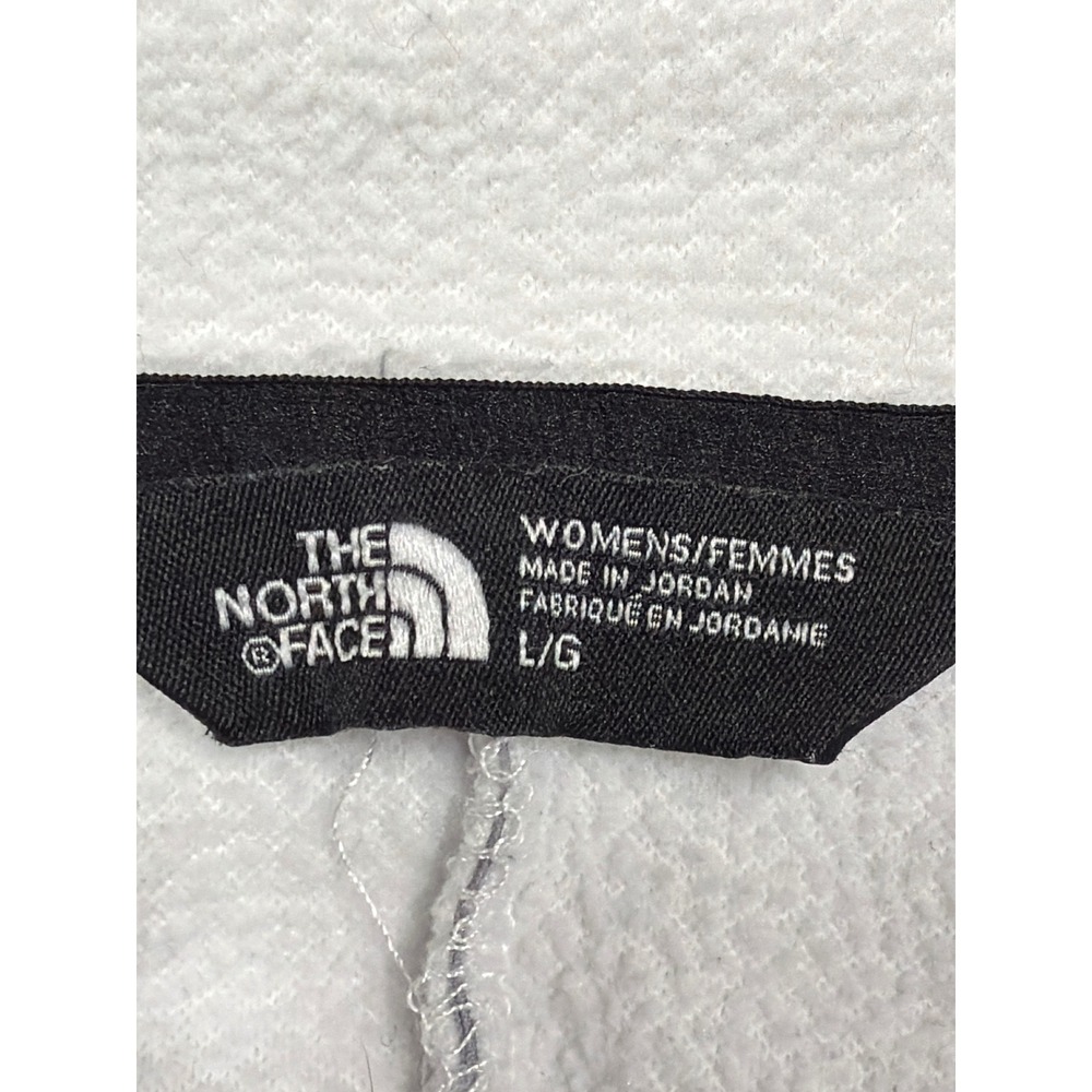 The North Face Jacket Womens L Cream Grey Full Zip Fleece Renewed Hiking Coat - Picture 2 of 7